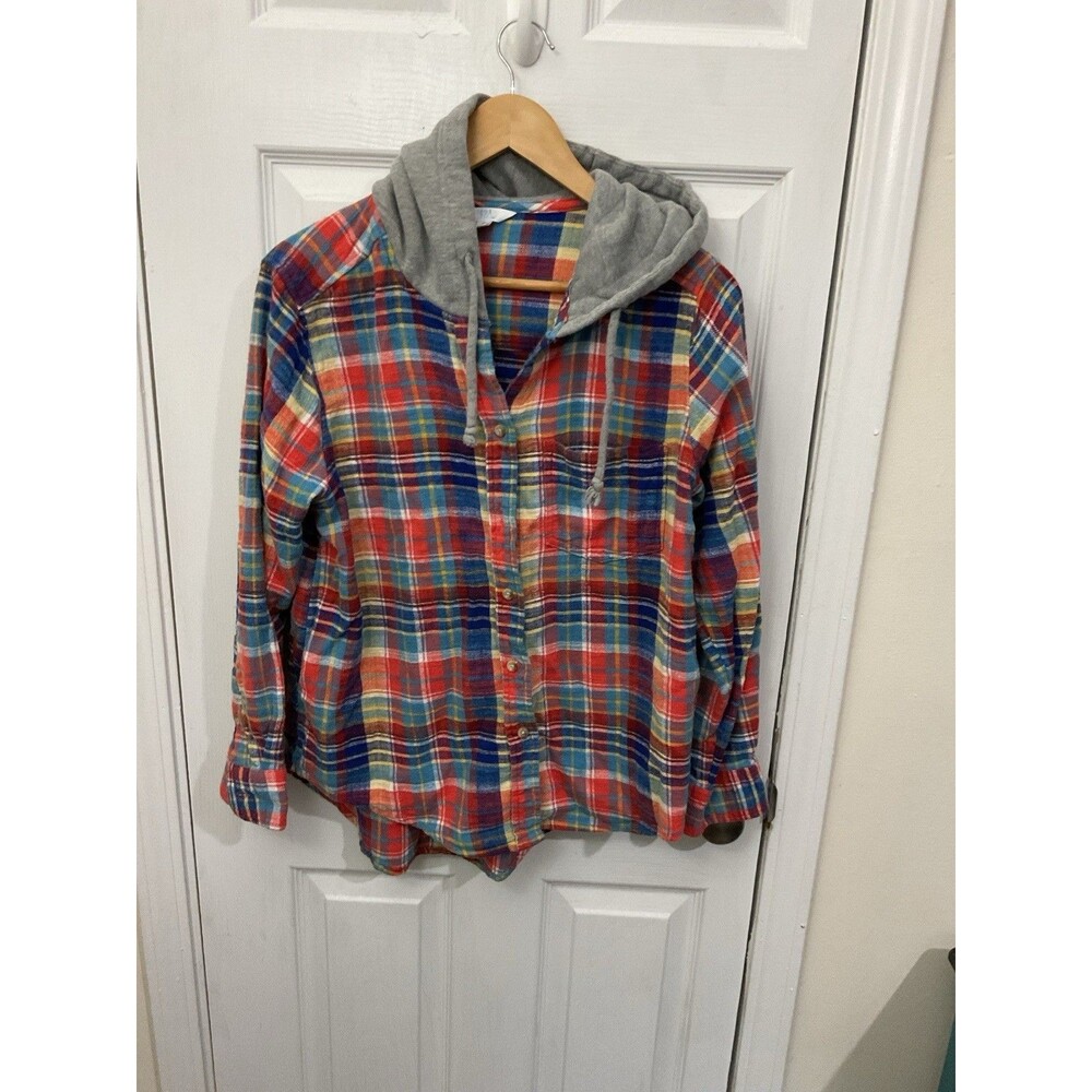 Time And Tru Plaid Hoodie Size  M